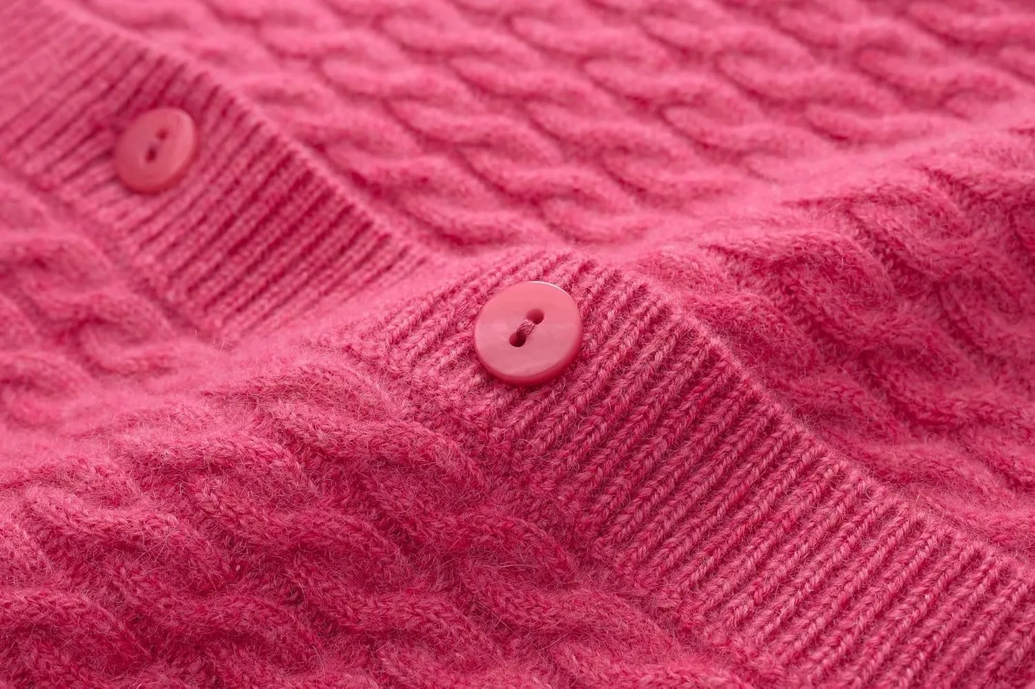 100% Cashmere Women's Cable Knit Cardigan Sweaters for Women Long Sleeve Crew Neck Warm Button Down