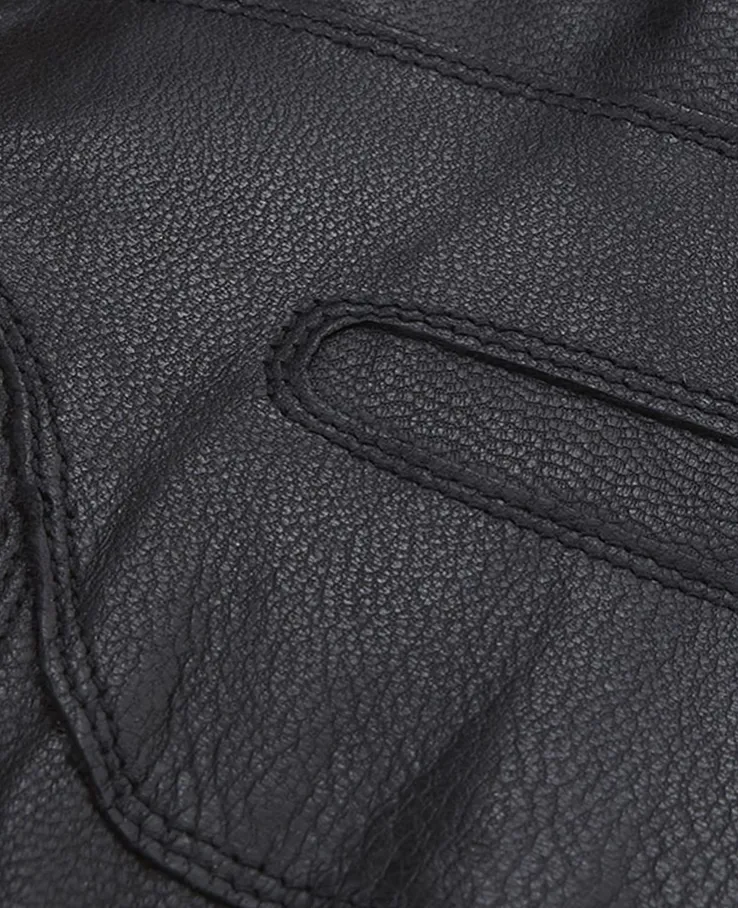 Barbour Men's Burnished Leather Thinsulate Gloves Black
