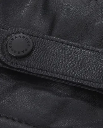 Barbour Men's Burnished Leather Thinsulate Gloves Black