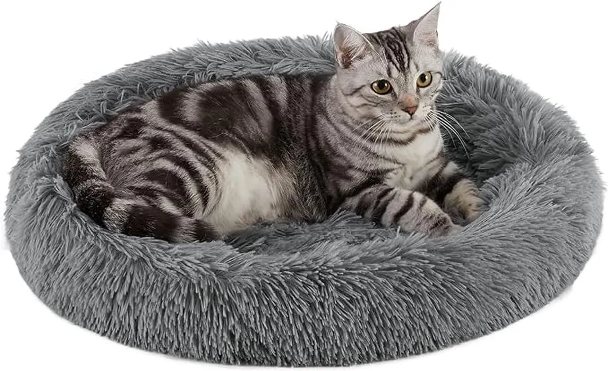 Best Friends by Sheri Cat Donut Bed - Grey