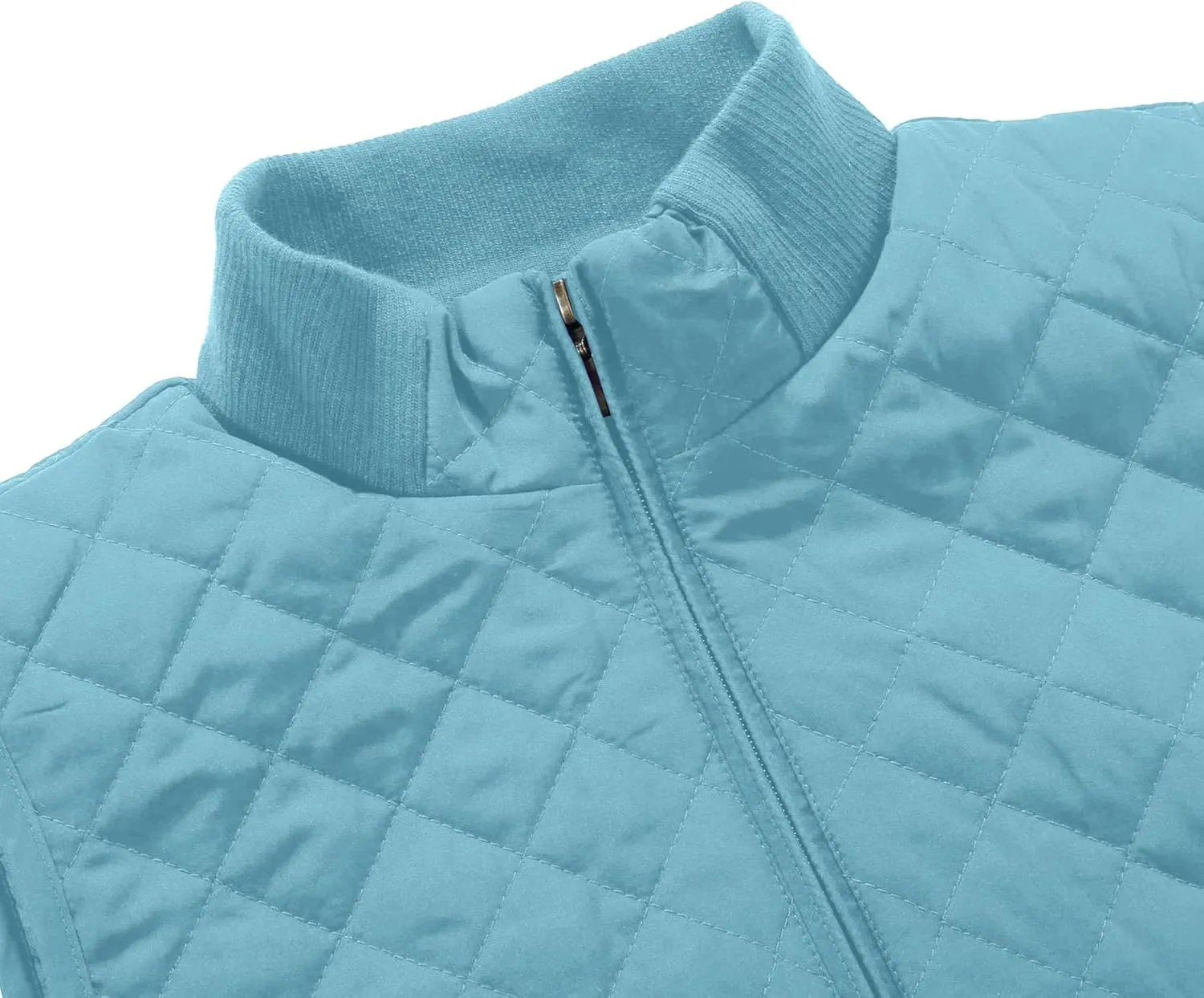 Bienzoe Women Quilted Casual Vest: Lightweight Packable Sleeveless Jacket
