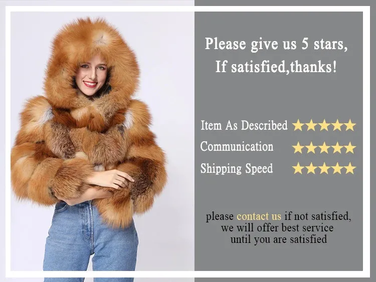 JANEFUR Fur Lined Parka Parent-Child Set Real Fox Fur Collar Bomber Jacket Women Girls Thick Warm Winter Coat