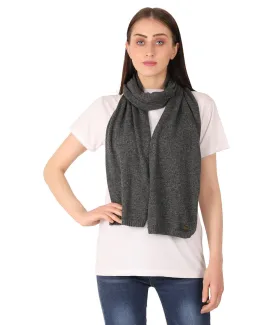 Kiraz - Dark Grey Lambswool & Nylon Knitted Scarf