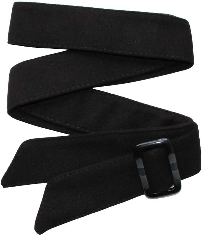 luzen Women's Artificial Wool Overcoat Waist Belt Wide Bowknot Decorated Coat Belt Band Cinch Tie with Buckle for Overcoat Slim Outerwear, Black Medium