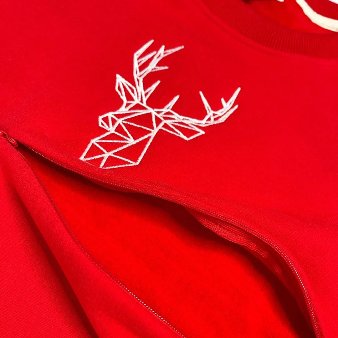 Mumma's Breastfeeding Friendly Christmas Jumper - Festive Stag