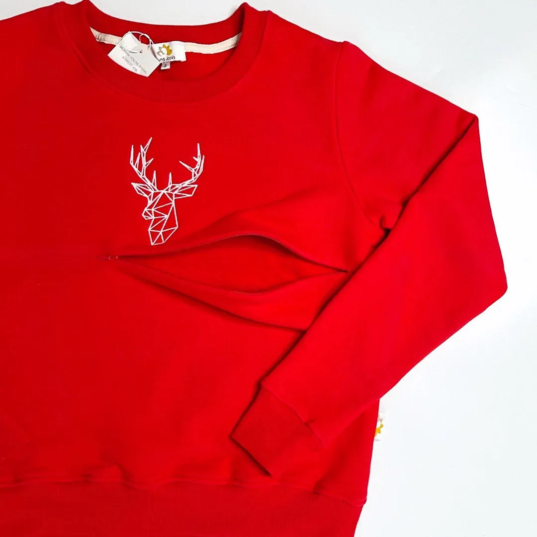 Mumma's Breastfeeding Friendly Christmas Jumper - Festive Stag