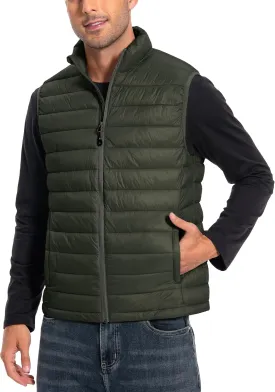 Pioneer Camp Men's Lightweight Puffer Vest Packable Water-Repellent Warm Quilted Sleeveless Outerwear for Work Casual Travel