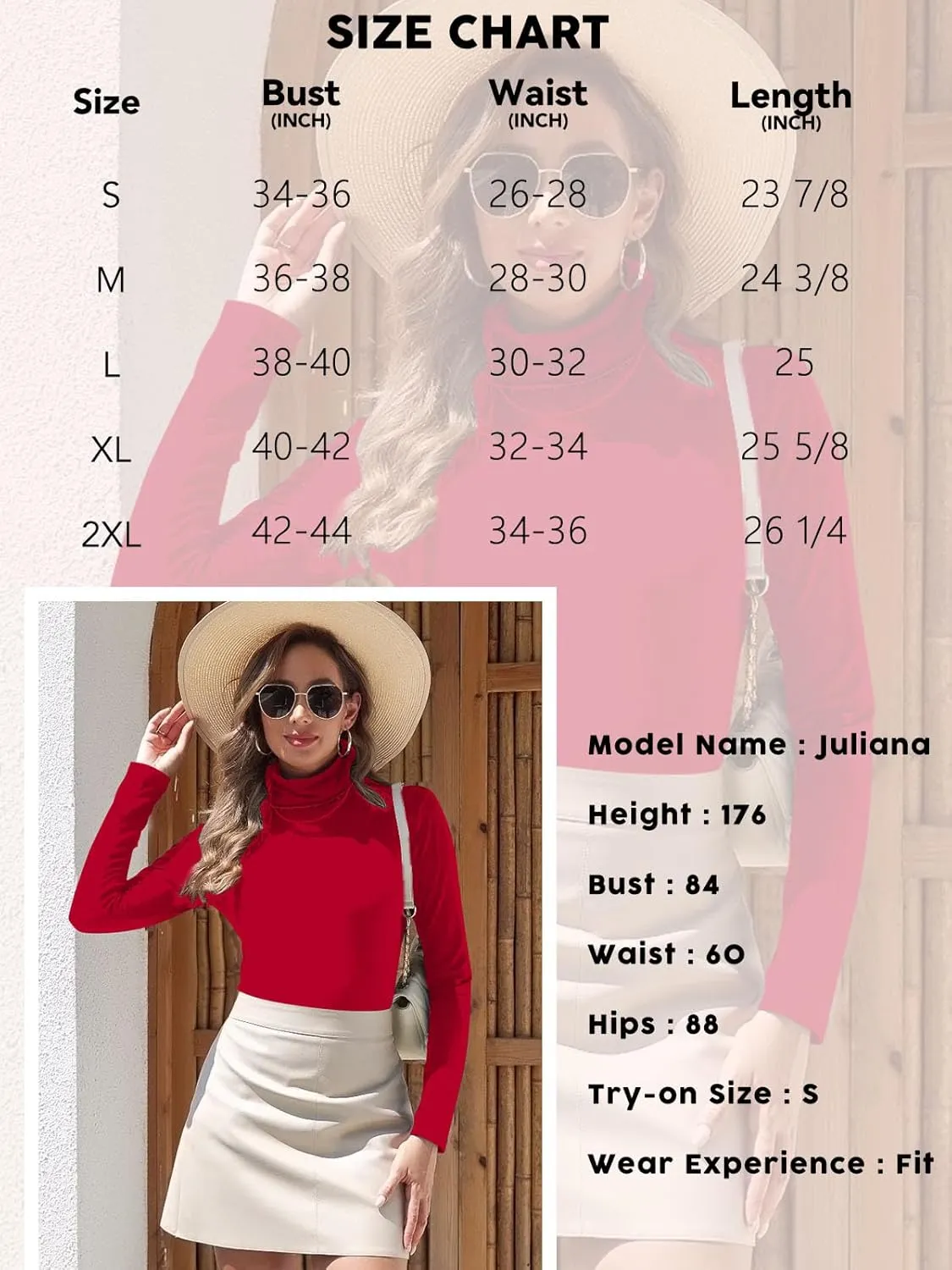 SHAPERIN Women's Turtleneck Long Sleeve Shirt Mock Turtle Neck Fitted Slim Fits T Shirt Basic Tight Tops Tee