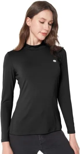 SSLR Mock Turtleneck for Women Mock Neck Top Long Sleeve T Shirt Casual Basic Active Layer