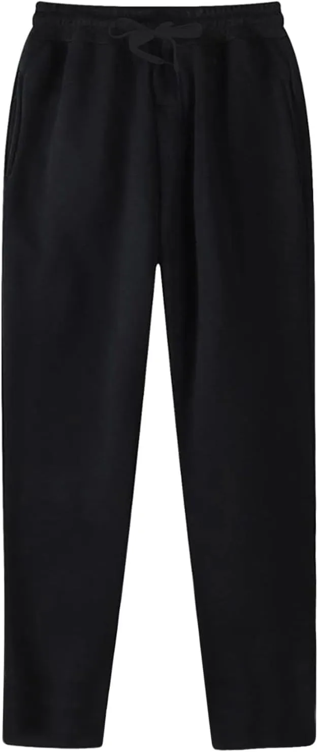 Sweat Pants for Mens Wide Leg Joggers Pants Heavyweight Fleece Workout Jogging Loose Fit Trousers with Pockets