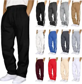 Sweat Pants for Mens Wide Leg Joggers Pants Heavyweight Fleece Workout Jogging Loose Fit Trousers with Pockets