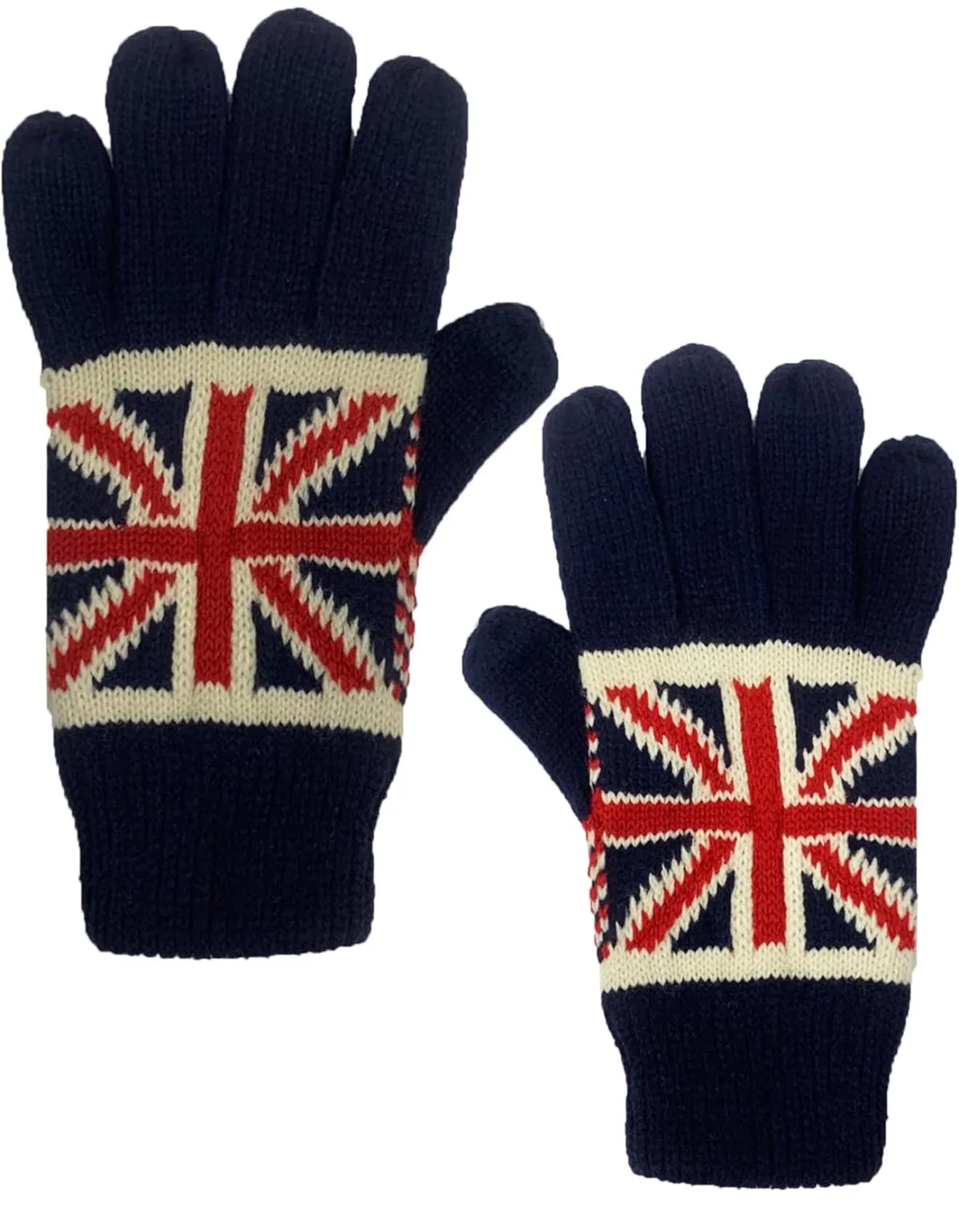 UNION JACK WARM SET GLOVES SCARF & BOBBLE HAT