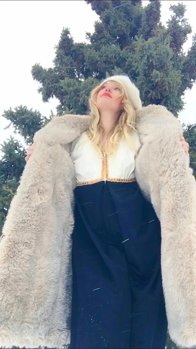 Vintage 80's Reversible Faux Fur Coat
