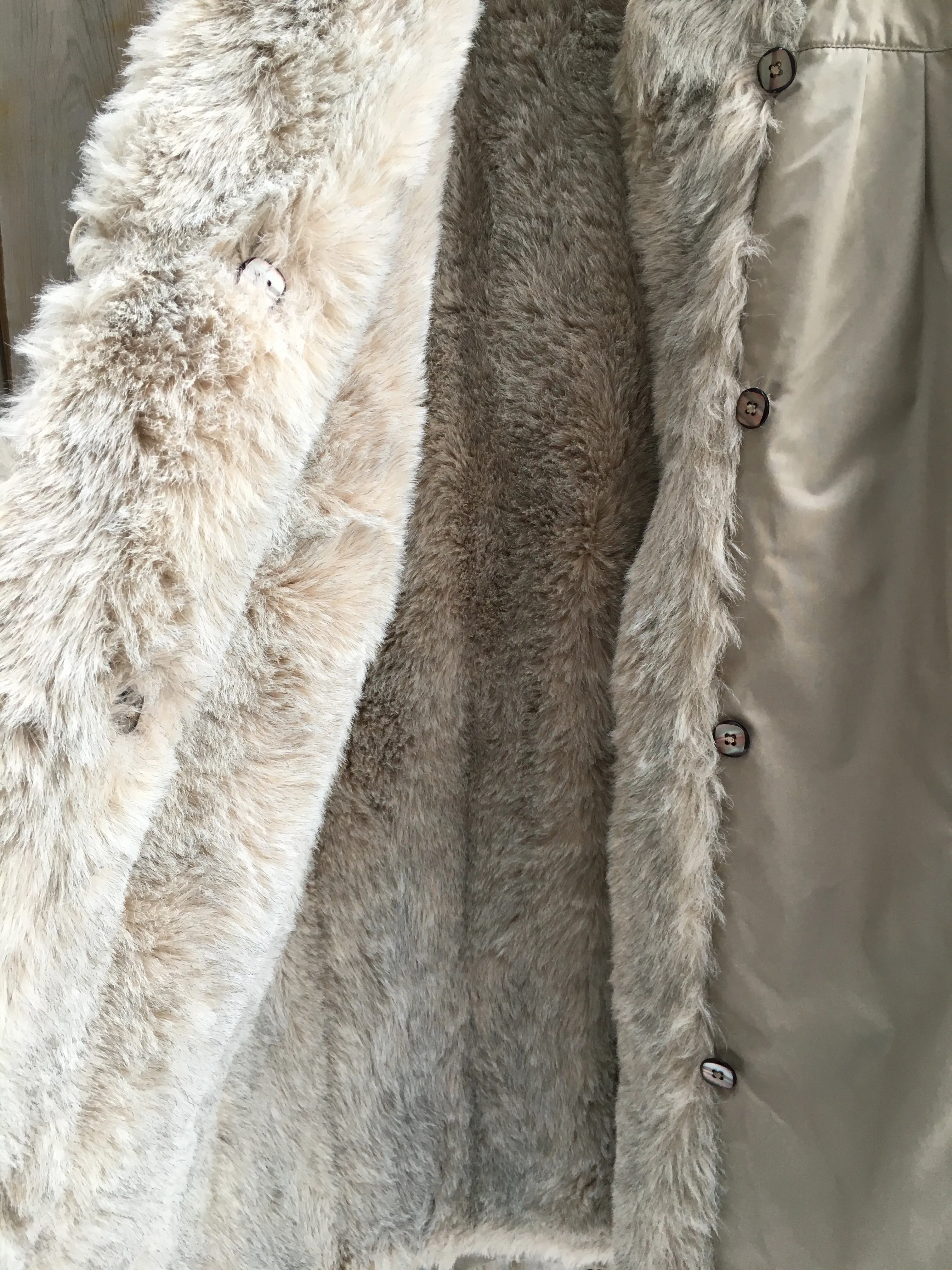 Vintage 80's Reversible Faux Fur Coat