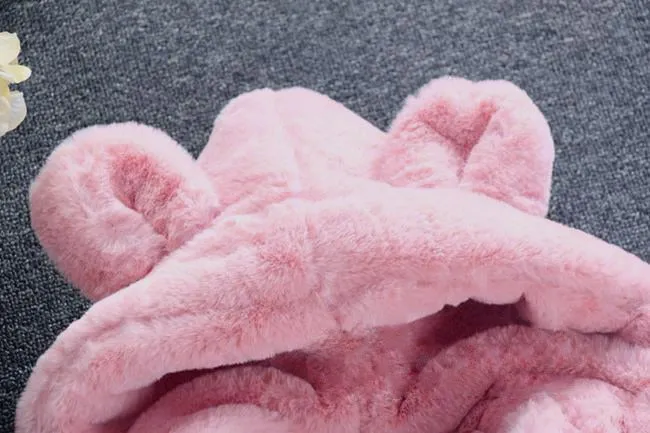 Winter Coats Thick Faux Fur Fashion Kids Hooded Jacket Coat for Girl Outerwear Children Clothing 2 3 4 6 7 Years