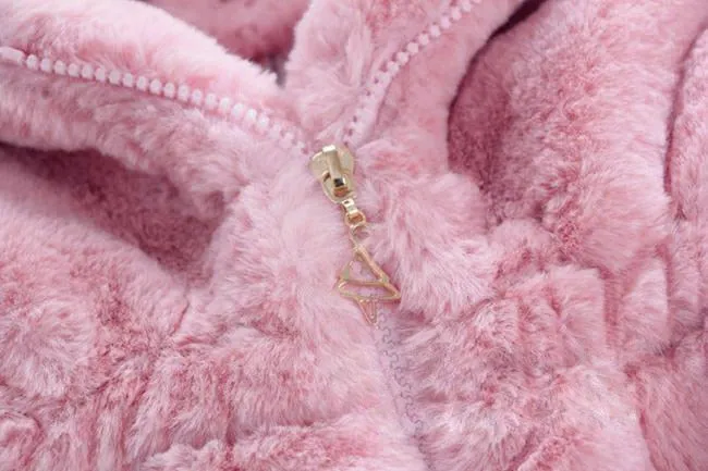 Winter Coats Thick Faux Fur Fashion Kids Hooded Jacket Coat for Girl Outerwear Children Clothing 2 3 4 6 7 Years