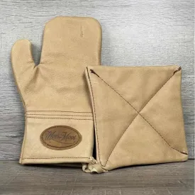 Woesmooi Genuine leather gloves & potholder - TAN