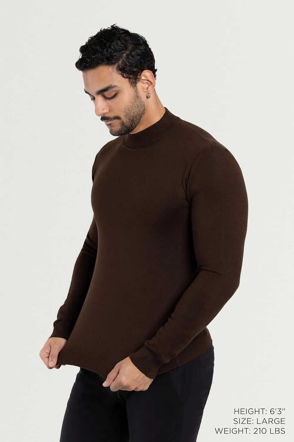 X RAY Mens Mock Neck Sweater, Soft Slim Fit Pullover Top, Basic Mock Neck Sweater for Men