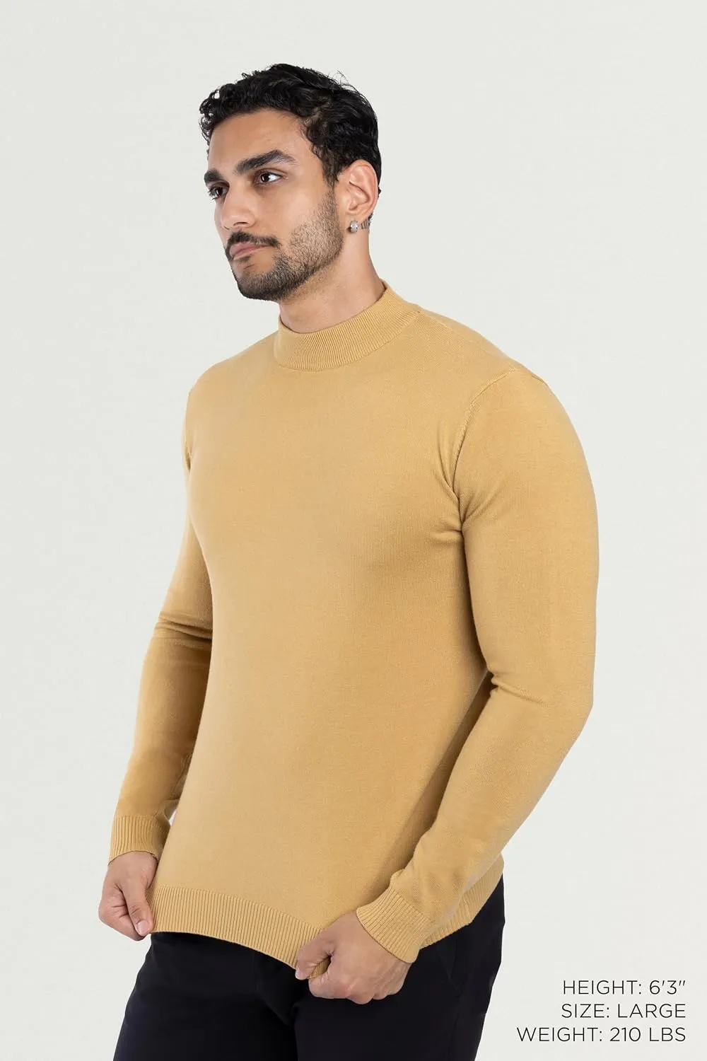 X RAY Mens Mock Neck Sweater, Soft Slim Fit Pullover Top, Basic Mock Neck Sweater for Men