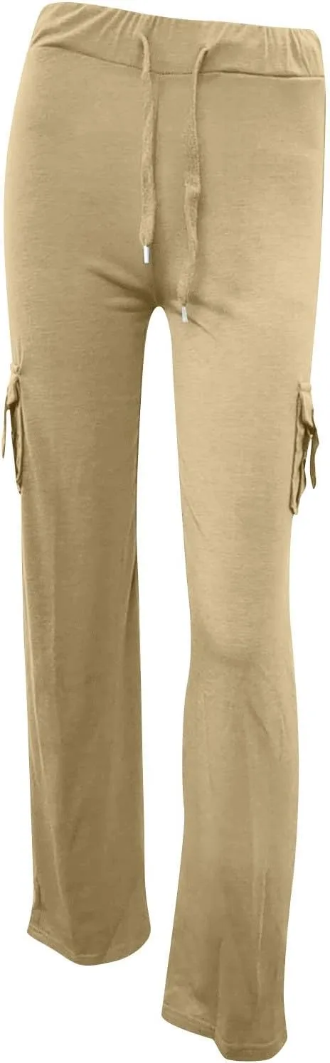 Xiaojmake Wide Leg Cargo Pant with Pockets Women High Waisted Bootcut Yoga Pants Casual Plus Size Stretch Flare Leggings 2025