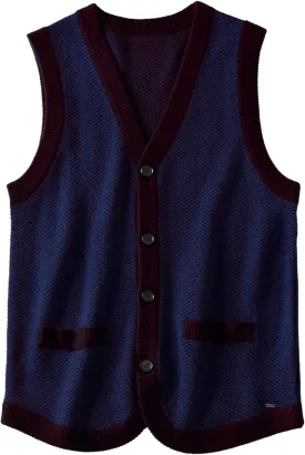 ZHILI Mens Sweater Vest Solid Knitted Lightweight Thermal Cardigan,DXL Big and Tall Vest